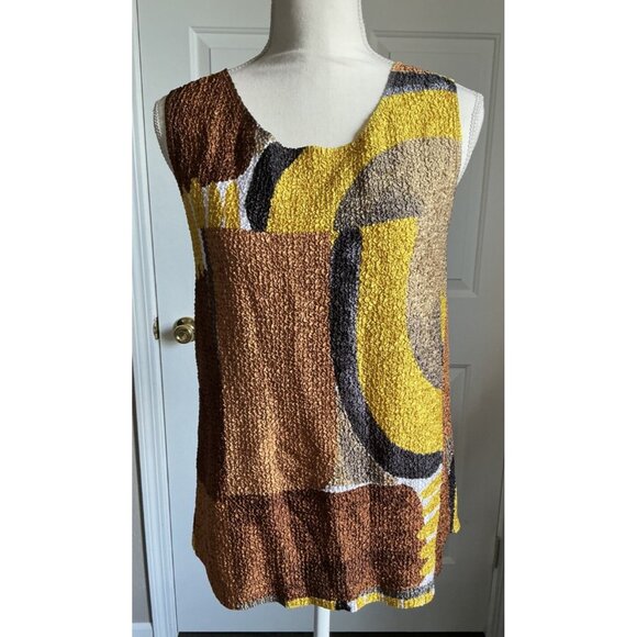 Chico's 0 Multicolor Crepe Lightweight 2 Piece‎ Set Tank Cardigan Copper Bronze - Picture 2 of 8